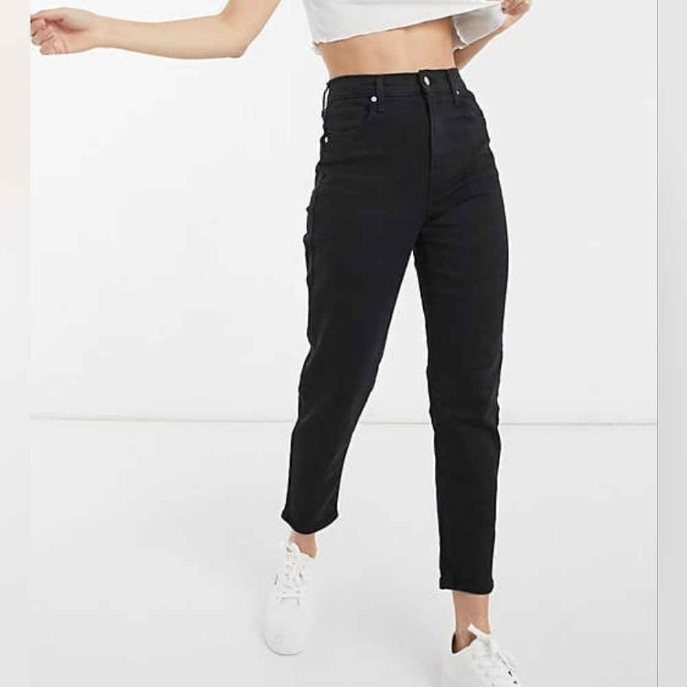 Levi's High Waisted Mom Jeans Flash Black Sz 28 Nwt - Picture 6 of 12
